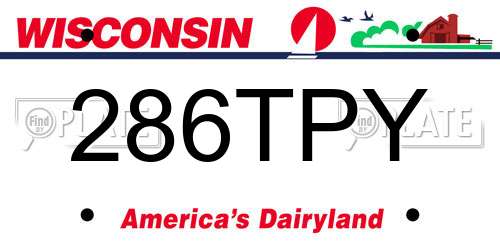 286TPY Wisconsin License Plate