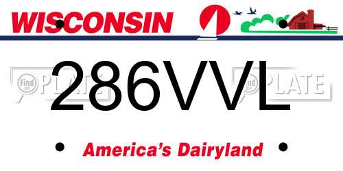 286VVL Wisconsin License Plate