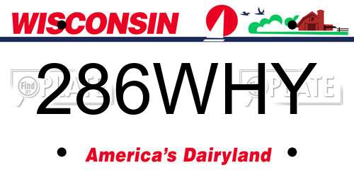286WHY Wisconsin License Plate