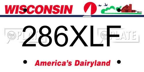 286XLF Wisconsin License Plate