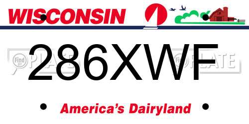 286XWF Wisconsin License Plate