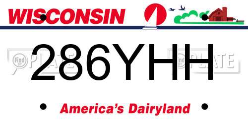 286YHH Wisconsin License Plate