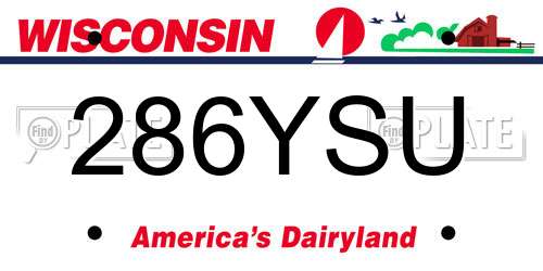 286YSU Wisconsin License Plate