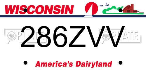 286ZVV Wisconsin License Plate