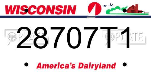 28707T1 Wisconsin License Plate