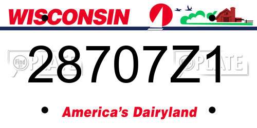 28707Z1 Wisconsin License Plate