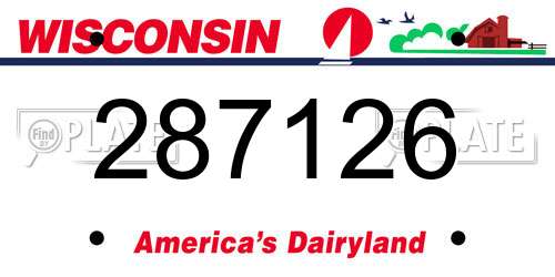 287126 Wisconsin License Plate