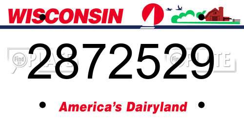 2872529 Wisconsin License Plate