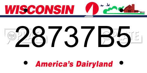 28737B5 Wisconsin License Plate