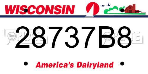 28737B8 Wisconsin License Plate