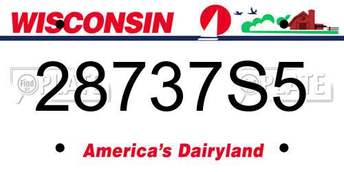 28737S5 Wisconsin License Plate