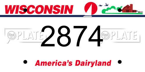 2874 Wisconsin License Plate