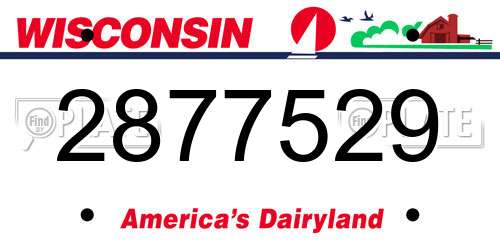 2877529 Wisconsin License Plate