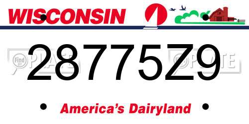 28775Z9 Wisconsin License Plate