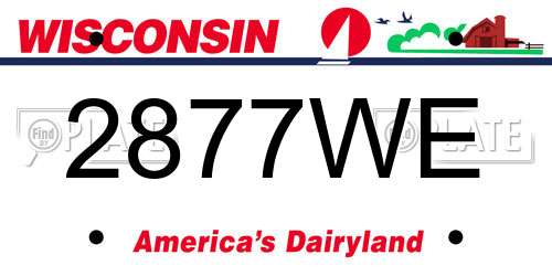 2877WE Wisconsin License Plate