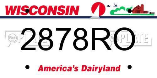 2878RO Wisconsin License Plate