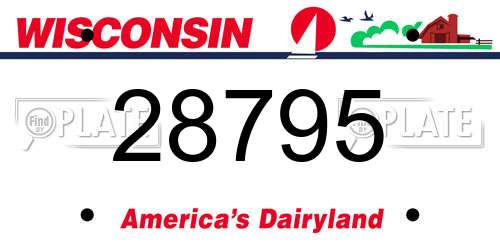 28795 Wisconsin License Plate