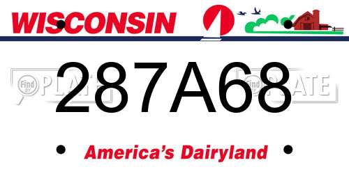 287A68 Wisconsin License Plate