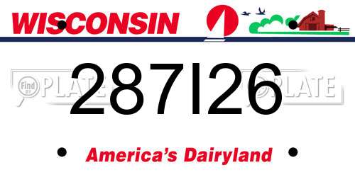 287I26 Wisconsin License Plate