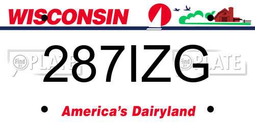 287IZG Wisconsin License Plate