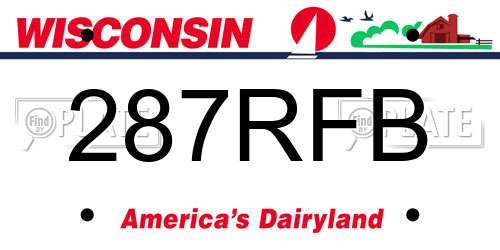 287RFB Wisconsin License Plate