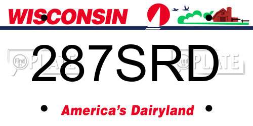 287SRD Wisconsin License Plate