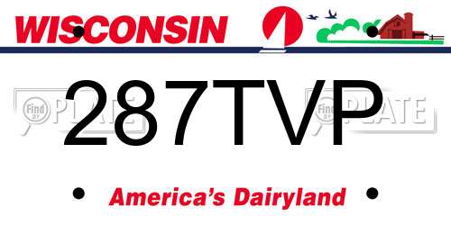 287TVP Wisconsin License Plate