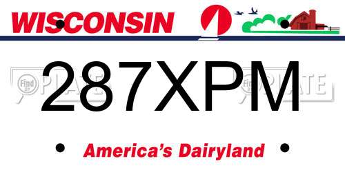 287XPM Wisconsin License Plate