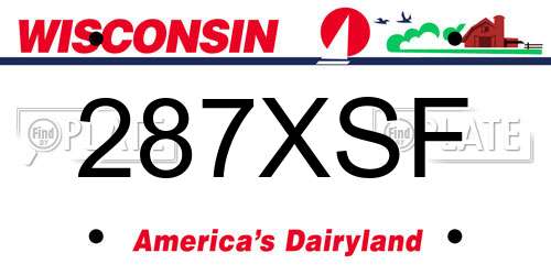 287XSF Wisconsin License Plate