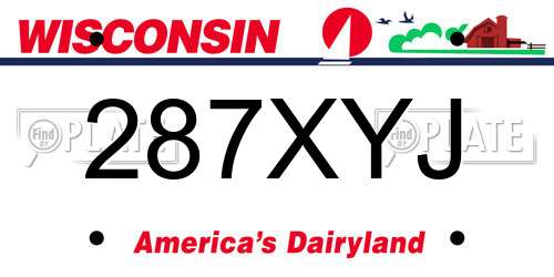 287XYJ Wisconsin License Plate