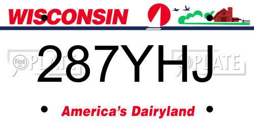 287YHJ Wisconsin License Plate
