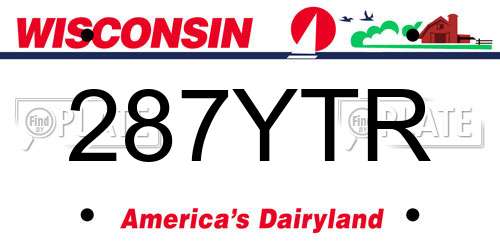 287YTR Wisconsin License Plate