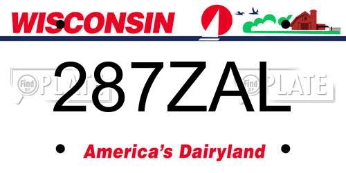 287ZAL Wisconsin License Plate