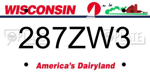 287ZW3 Wisconsin License Plate