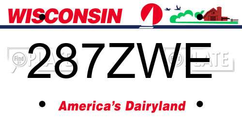 287ZWE Wisconsin License Plate