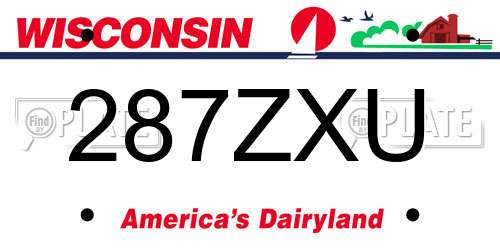 287ZXU Wisconsin License Plate