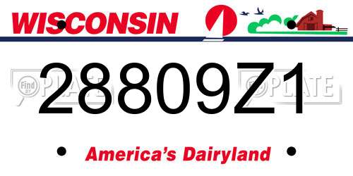 28809Z1 Wisconsin License Plate