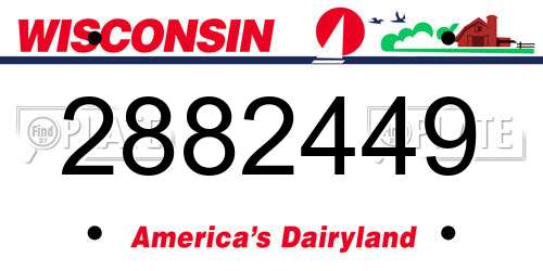 2882449 Wisconsin License Plate