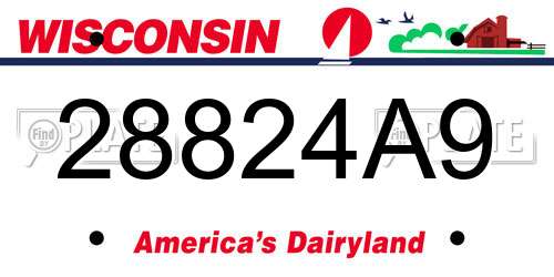28824A9 Wisconsin License Plate