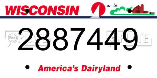 2887449 Wisconsin License Plate