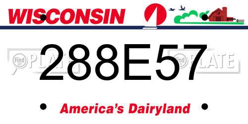 288E57 Wisconsin License Plate