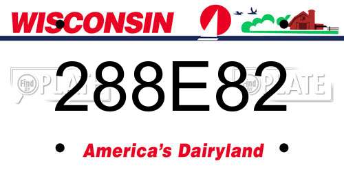 288E82 Wisconsin License Plate