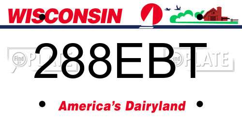 288EBT Wisconsin License Plate