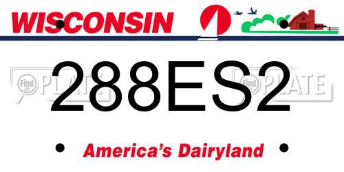 288ES2 Wisconsin License Plate