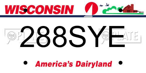 288SYE Wisconsin License Plate