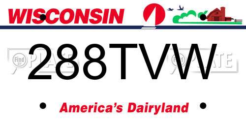 288TVW Wisconsin License Plate