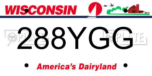 288YGG Wisconsin License Plate