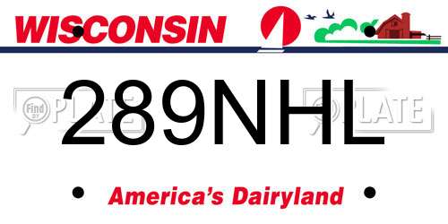 289NHL Wisconsin License Plate