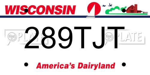 289TJT Wisconsin License Plate