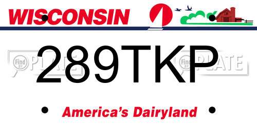289TKP Wisconsin License Plate